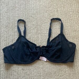 Savage X Fenty Unlined Lace Bra, Black, 40DD